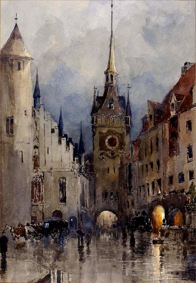 Ross Turner - Street Scene in Munich - 1930.12.54 - Smithsonian American Art Museum