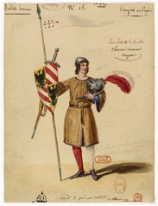Rossini - Le comte Ory - Hippolyte Lecomte - Paris 1828 - 15. Écuyers ou pages, ballets hommes (costume repris pour Robert le diable, choeurs hommes, écuyers)