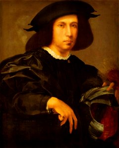 Rosso, ritratto d'uomo con elmo, walker art gallery, liverpool
