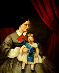Rowland Mosley (1830-1888) - Jane Charlotte Rose Every (d.1874), Mrs Rowland Mosley, and Her Eldest Daughter Theresa Jane Mosley - 290291 - National Trust