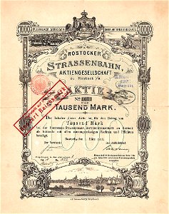 Rostocker Straßenbahn AG 1000 Mk 1910