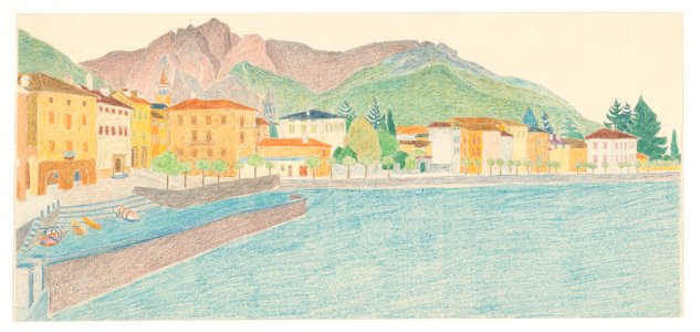 RP-T-1994-143 Gezicht op een Italiaanse stad aan het water, Reijer Stolk, 1936 - 1938