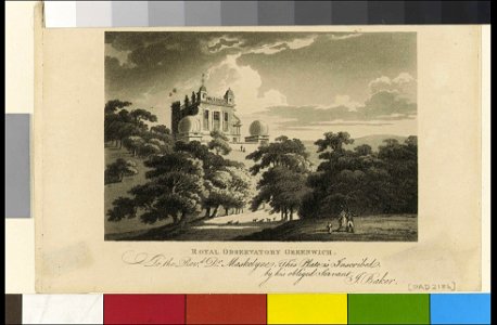 Royal Observatory Greenwich. To the Revd Dr Maskelyne, This Plate is inscribed, by his obliged Servant, J Baker RMG PU2186