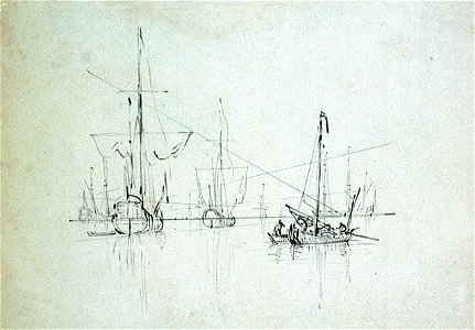 Royal yachts and a galliot at anchor in a calm RMG PW7026