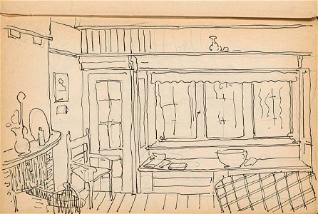RP-T-1994-157-29(R) Interieur met een schoorsteenmantel en zithoek, Reijer Stolk, 1919