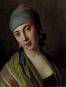 Pietro Antonio Rotari - Ritratto di una donna con la sciarpa e scialle (Norton Simon Museum). Free illustration for personal and commercial use.