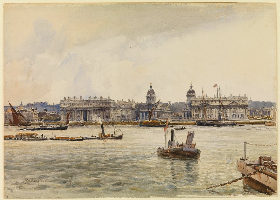 Royal Naval College, Greenwich, from the river RMG PW7611