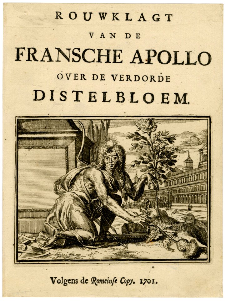 Rouwklagt van de Fransche Apollo over de verdorde Distelbloem (The Lamentation of the French Apollo over the faded Thistle) (BM 1854,0513.522.9)