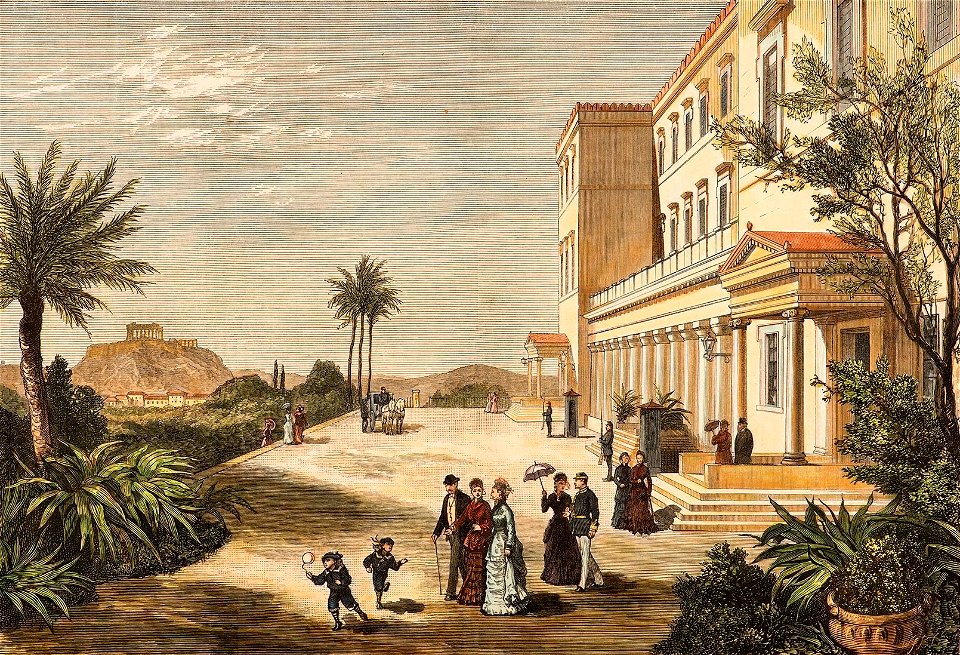 Royal palace and gardens, Athens 1877