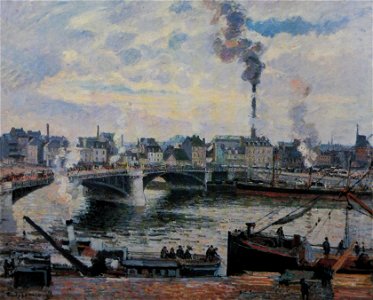 Rouen grand pont Pissarro 1896
