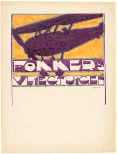 RP-T-1984-73 Ontwerp voor reclame voor `Fokker's Vliegtuigen', Reijer Stolk, 1906 - 1945