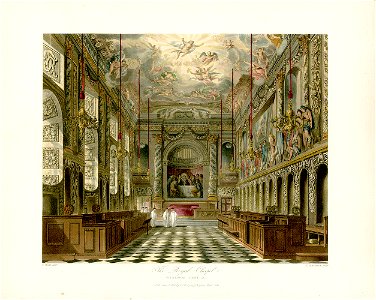 Royal Chapel, Windsor Castle, from Pyne's Royal Residences, 1819 - panteek pyn13-171