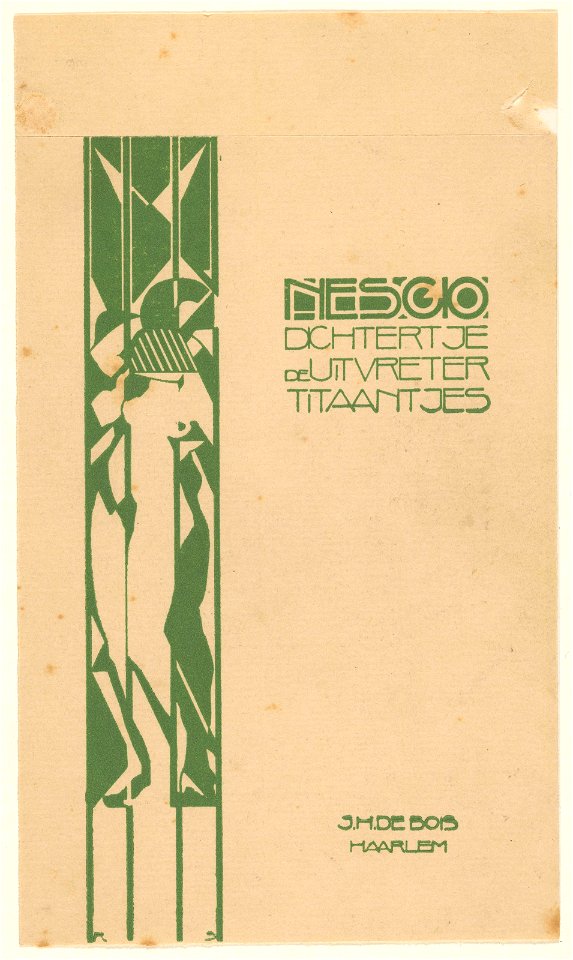 RP-P-OB-22.603 Ontwerp voor boekband voor Nescio's `Dichtertje, de Uitvreter en Titaantjes', Reijer Stolk, 1906 - 1945