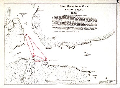 Royal Clyde Yacht Club. Racing Chart. 1896. Starting and Finishing Lines RMG PV0610