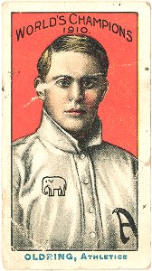 Rube Oldring, Philadelphia Athletics, baseball card portrait LCCN2007683827