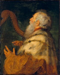 Rubens and Jan Boeckhorst - King David playing the Harp. Free illustration for personal and commercial use.