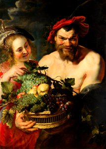 Nymph and Satyr after Peter Paul Rubens Mauritshuis 246
