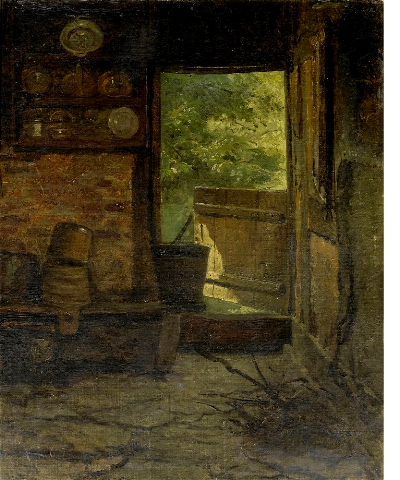 Rudolf Koller Blick in eine Berghütte
