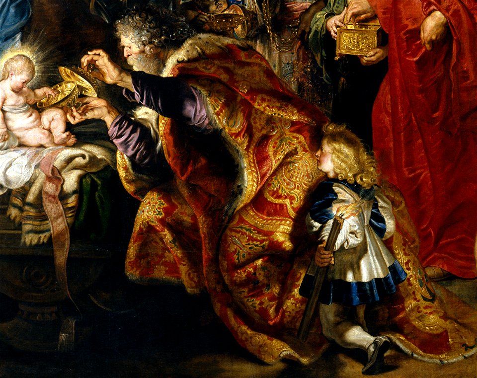 La adoración de los Reyes Magos (Rubens, Prado) (Melchior). Free illustration for personal and commercial use.