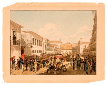 Rua Direita, Rio de Janeiro (atribuído), da Coleção Brasiliana Iconográfica. Free illustration for personal and commercial use.