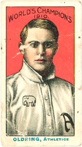Rube Oldring, Philadelphia Athletics, baseball card portrait LCCN2007683827