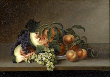 Rubens Peale - Still Life with Watermelon - 2007-20 - Princeton University Art Museum. Free illustration for personal and commercial use.