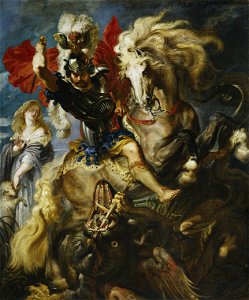 Rubens - San Jorge y el Dragón (Museo del Prado, 1605). Free illustration for personal and commercial use.