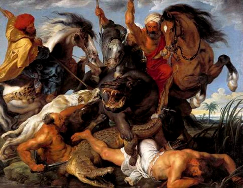 Peter Paul Rubens - Hippopotamus and Crocodile Hunt - WGA20414