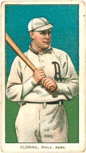 Rube Oldring, Philadelphia Athletics, baseball card portrait LCCN2008676848