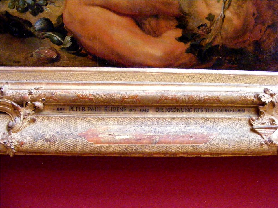 Rubens, Peter Paul - Krönung des Tugendhelden (Rahmenbeschriftung)