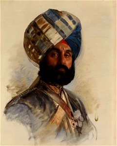 Rudolf Swoboda (1859-1914) - Risaldar-Major Hukam Singh, Sirdar Bahadur, 16th Bengal Cavalry - RCIN 403593 - Royal Collection