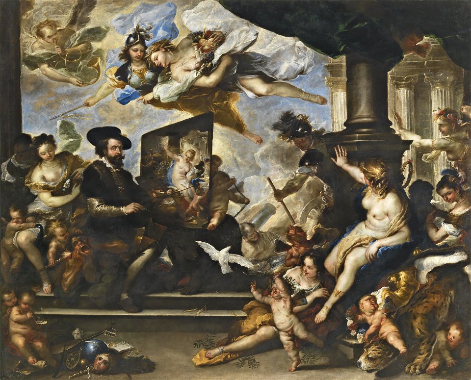 Rubens dipinge l'allegoria della pace - Luca Giordano