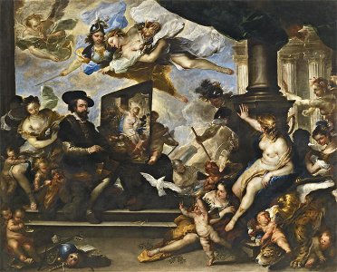 Rubens dipinge l'allegoria della pace - Luca Giordano