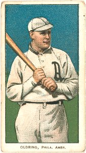Rube Oldring, Philadelphia Athletics, baseball card portrait LCCN2008676848