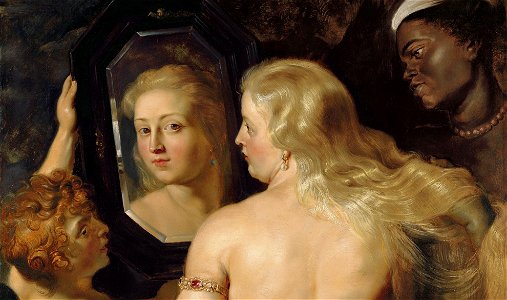 Rubens Venus at a Mirror c1615 crop. Free illustration for personal and commercial use.