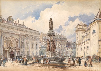 Rudolf von Alt Freyung mit Austriabrunnen 1847