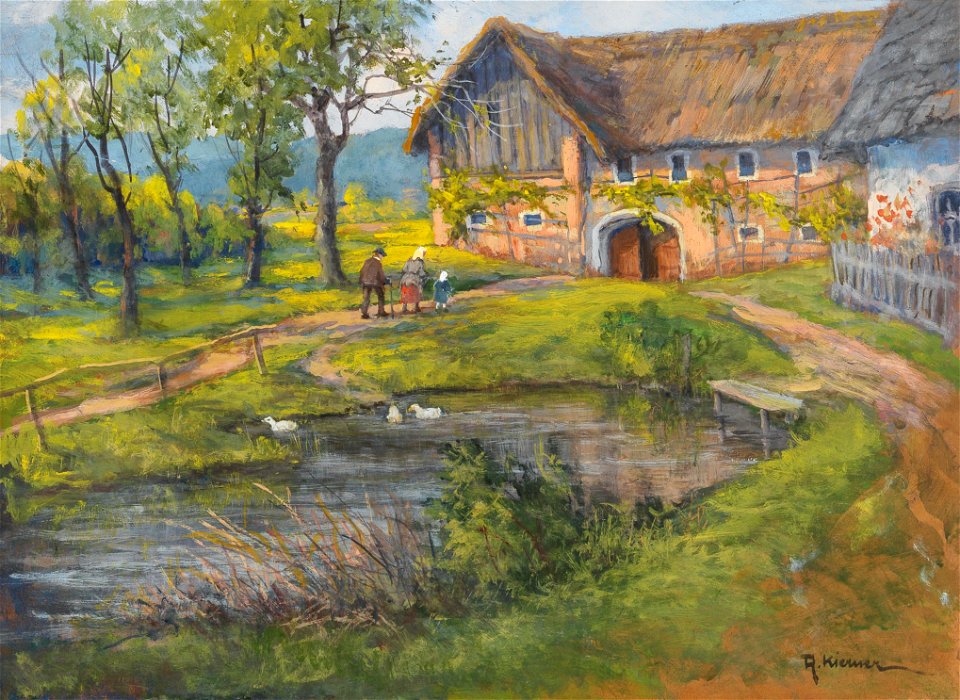 Rudolf Kierner - Bauernhof und Ententeich