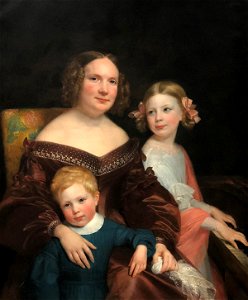 Portrait of a Mother and Two Children by Sophie Fremiet Rude, 1840