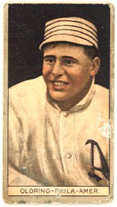 Rube Oldring, Philadelphia Athletics, baseball card portrait LCCN2008678387