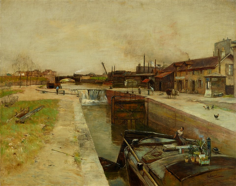 Rudolf Ribarz - Schleuse am Kanal von St. Denis - 3385 - Österreichische Galerie Belvedere