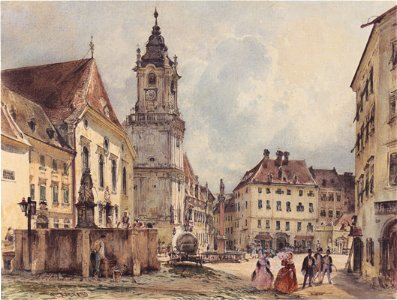 Rudolf von Alt - Der Hauptplatz in Pressburg - 1843