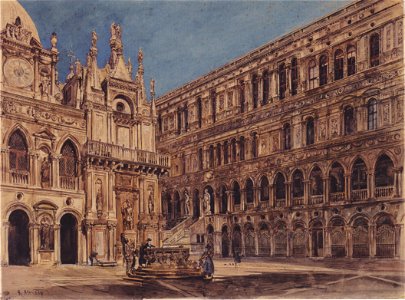 Rudolf von Alt - Der Hof des Dogenpalastes in Venedig - 1867