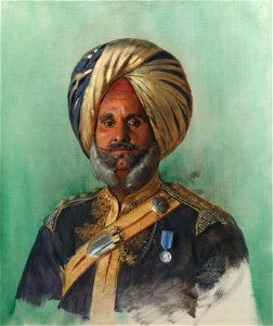 Rudolf Swoboda (1859-1914) - Risaldar-Major Kishan Singh, Nabha Lancers - RCIN 403809 - Royal Collection