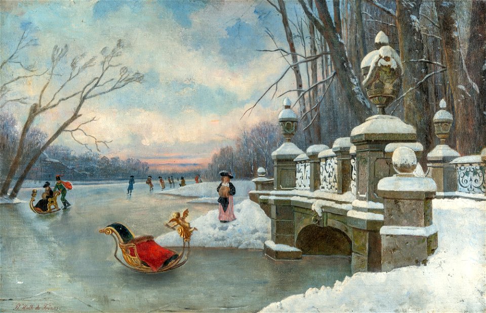 Rudolf Hirth du Frênes Wintervergnügen im Nymphenburger Schlosspark