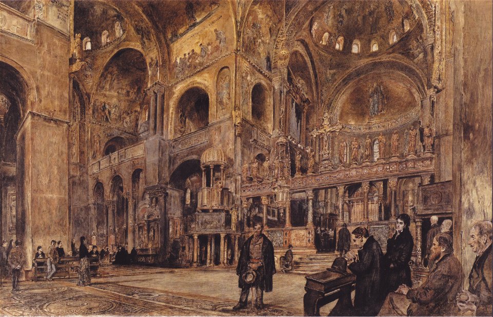 Rudolf von Alt - Innenansicht der Markuskirche in Venedig - 1874