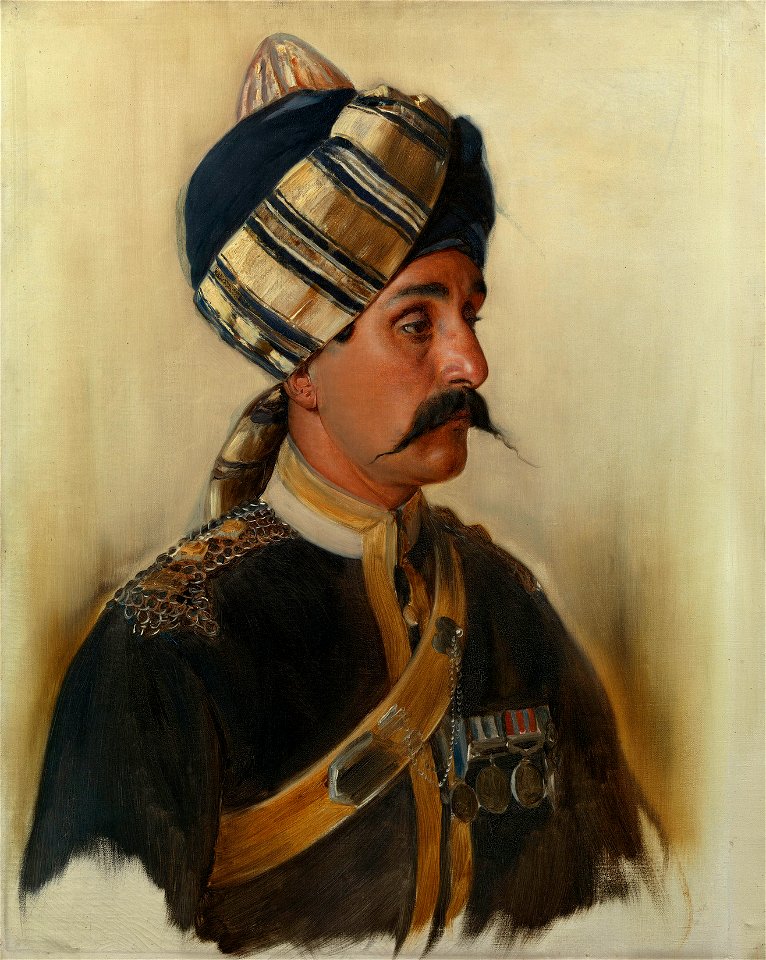 Rudolf Swoboda (1859-1914) - Risaldar Nadir Khan, 9th Bengal Lancers - RCIN 403810 - Royal Collection