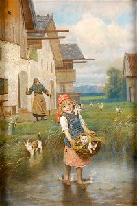 Rudolf Hirth du Frênes Die Katzenmama
