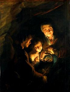 Peter Paul Rubens - Oude vrouw zich de handen warmend boven een vuurtest - Gal.-Nr. 958 - Staatliche Kunstsammlungen Dresden