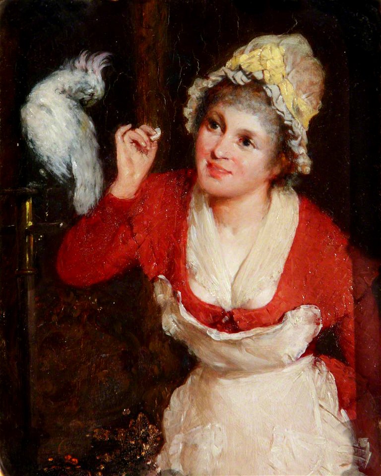 Rudolf Wimmer (1849-1915) - Girl Feeding a Parrot - 1288952 - National Trust