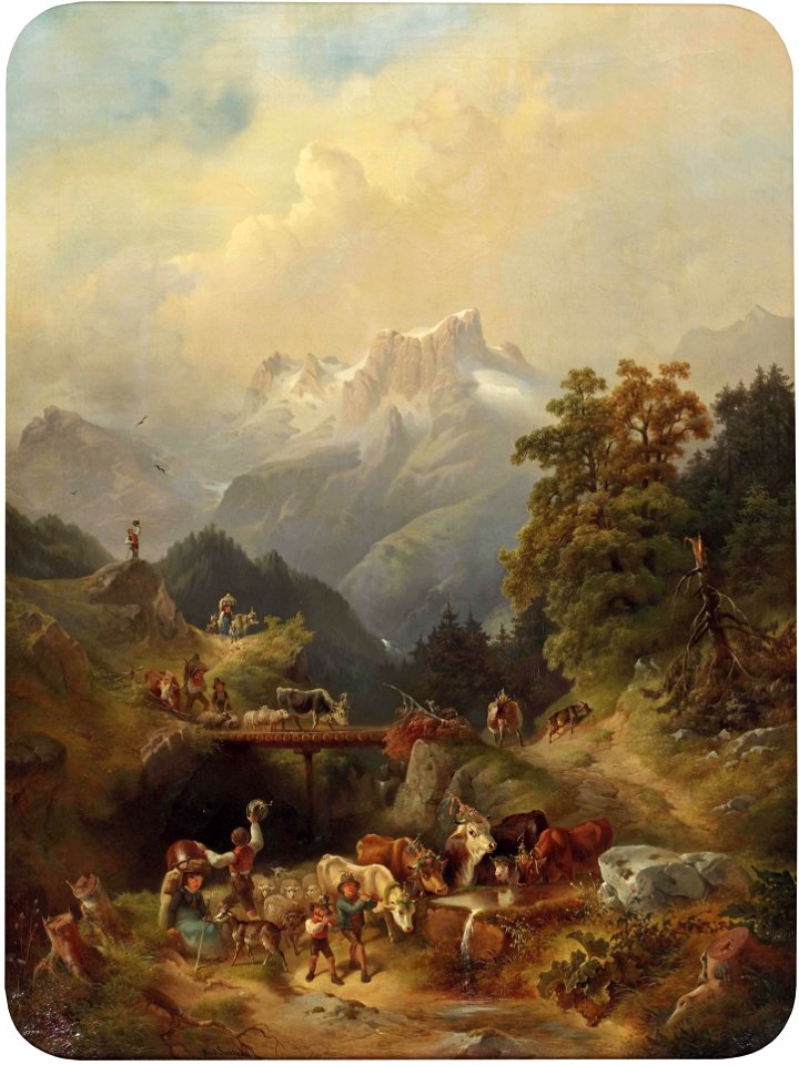 Rudolf Swoboda dÄ Almabtrieb im Hochgebirge